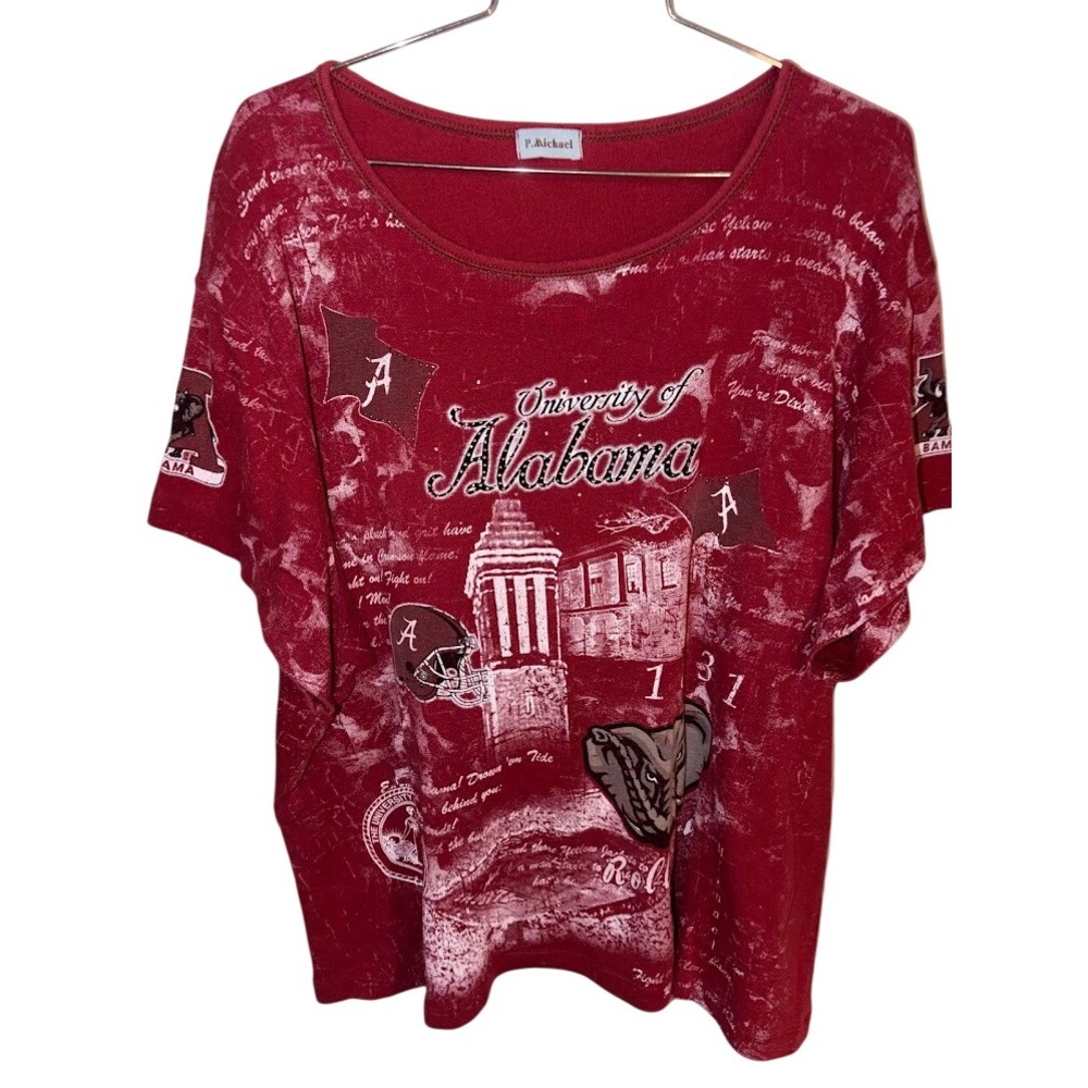 baroque rhinestone P. Michael University of Alabama Crimson Tide T-Shirt Red